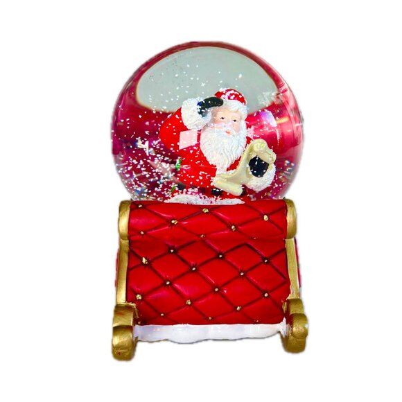 Boule Á Neige Musical Christmas Water Snow Globe Santas Xmas Eve Sleigh Ride NWT - Picture 3 of 16